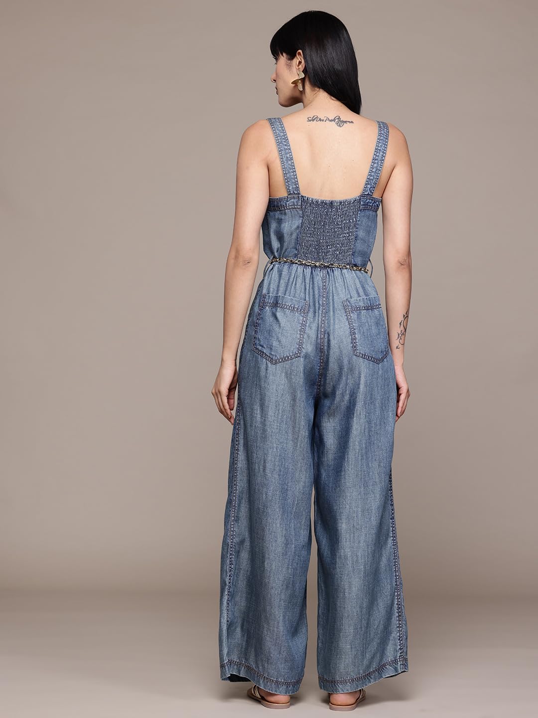 Label RITU KUMAR Blue Jolene Jumpsuit