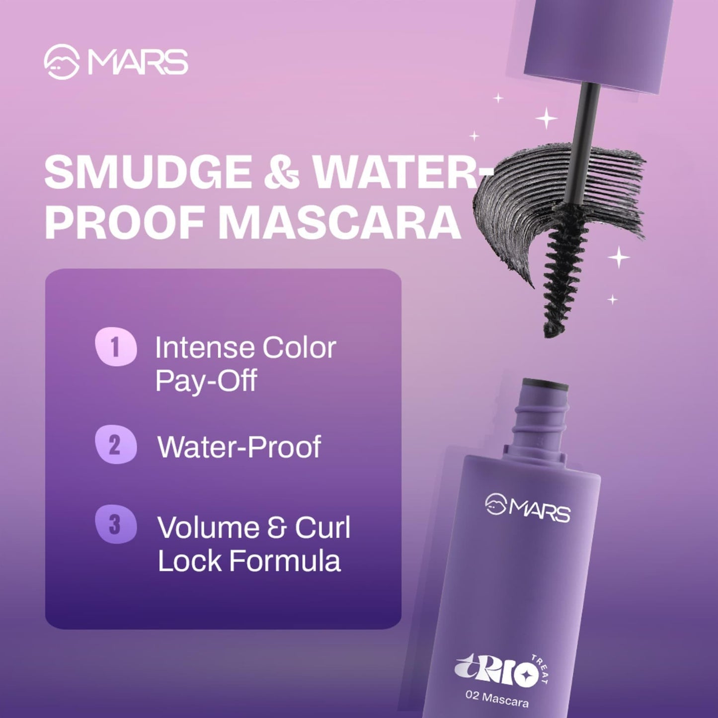 MARS TRIO Treat 3-IN-1 Eye Makeup Kit with Eyeliner, Mascara & Eyeshadow (24.50gm) | Travel Friendly Design | Long-Lasting | Versatile | Effortles Application