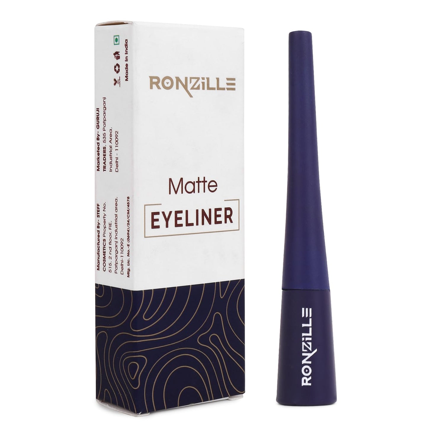 Ronzille Absolute Shine Liquid Matte Eyeliner,Long Lasting, Smudge Proof, Waterproof Liner, Eye Makeup 5 ml (Blue)