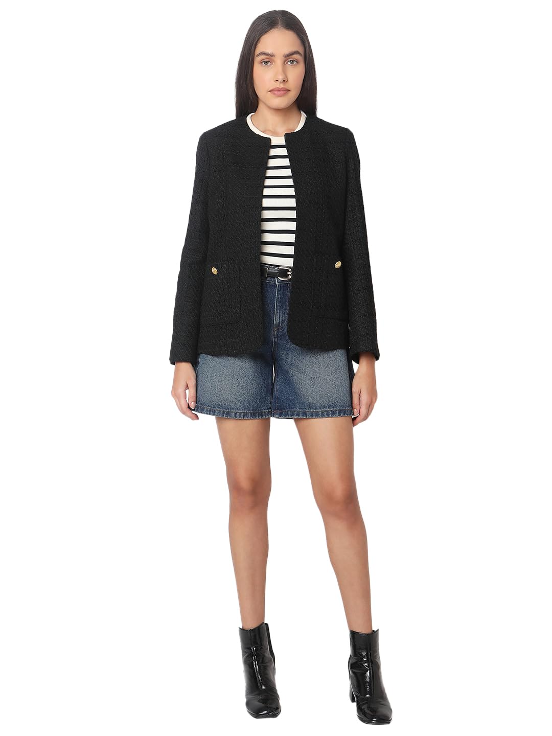 VERO MODA Womens Regular Fit Black Blazer