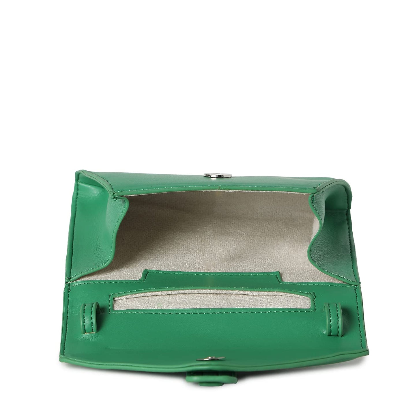 Haute Sauce Solid green handbag with a flap (HSHB1242)