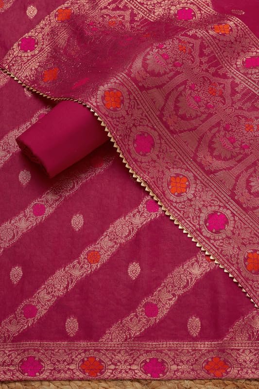 Soch Womens Turquoise Blue Cotton Blend Embroidered Unstitch Dress Material With Sequins