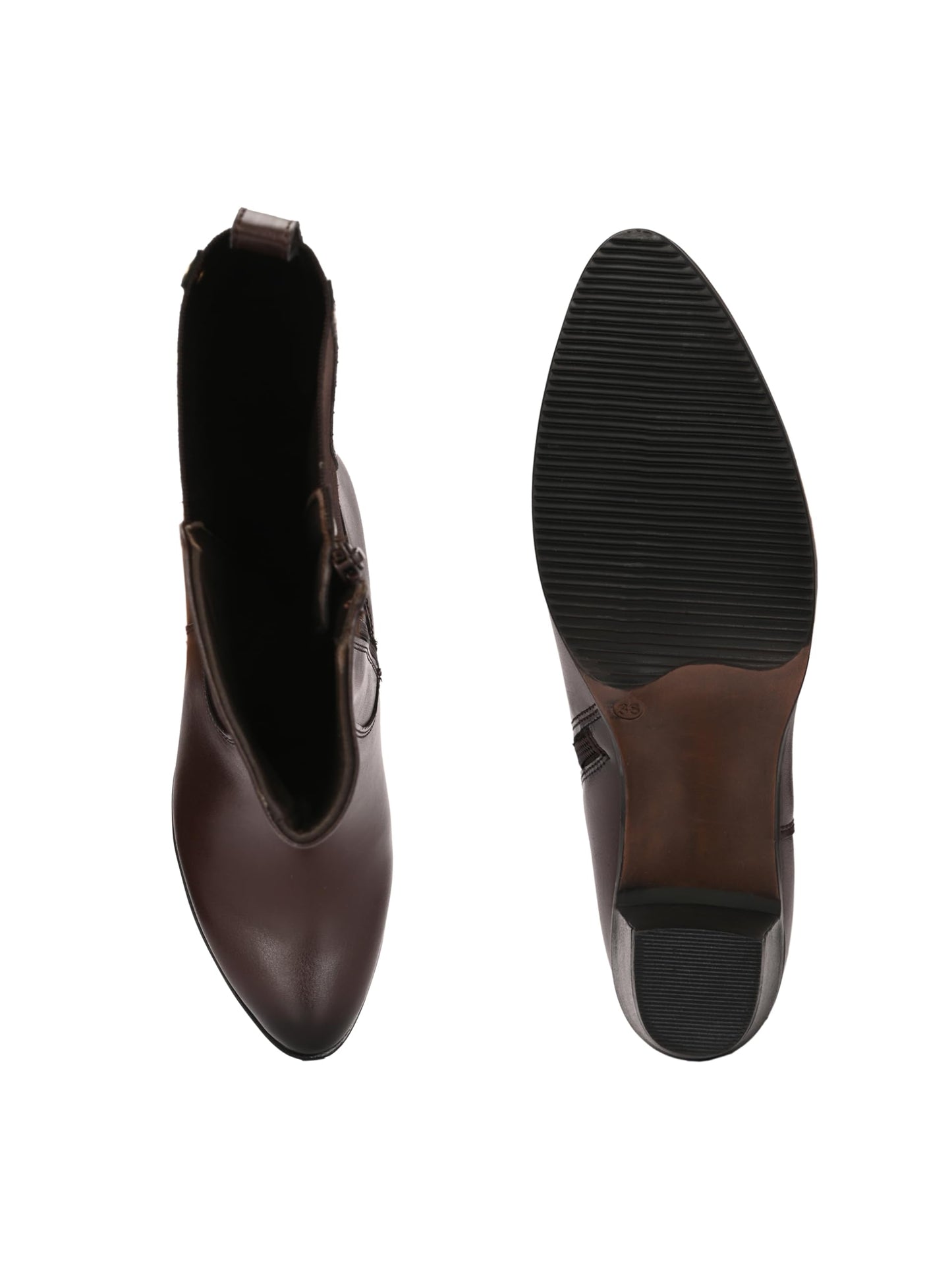 Delize Women brown mid heel knee high western boots 67322-40