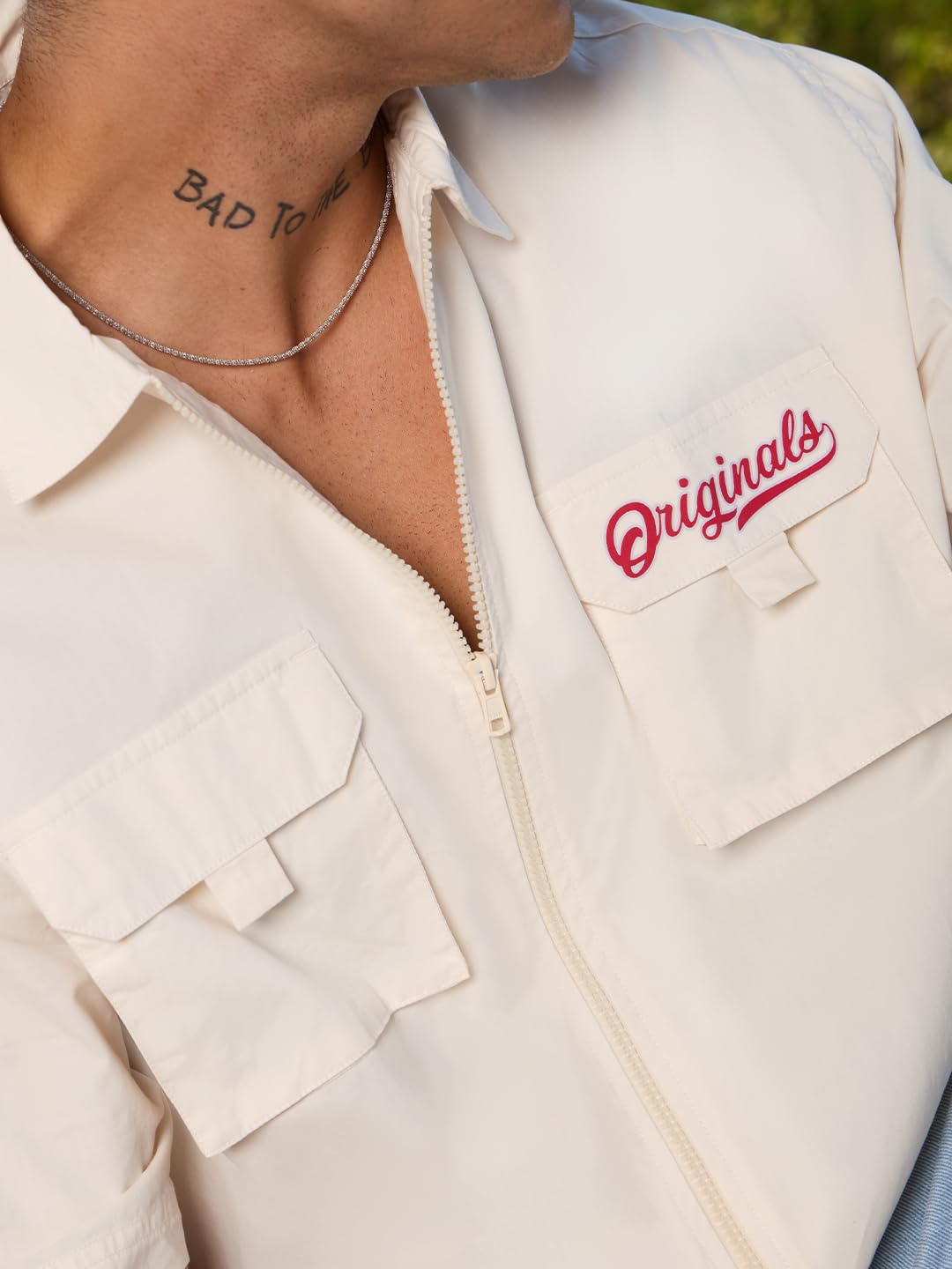 The Souled Store Solids : Off-White Men and Boys Long Sleeve Collared Neck Button Down Regular Fit Cotton Utility Shirts