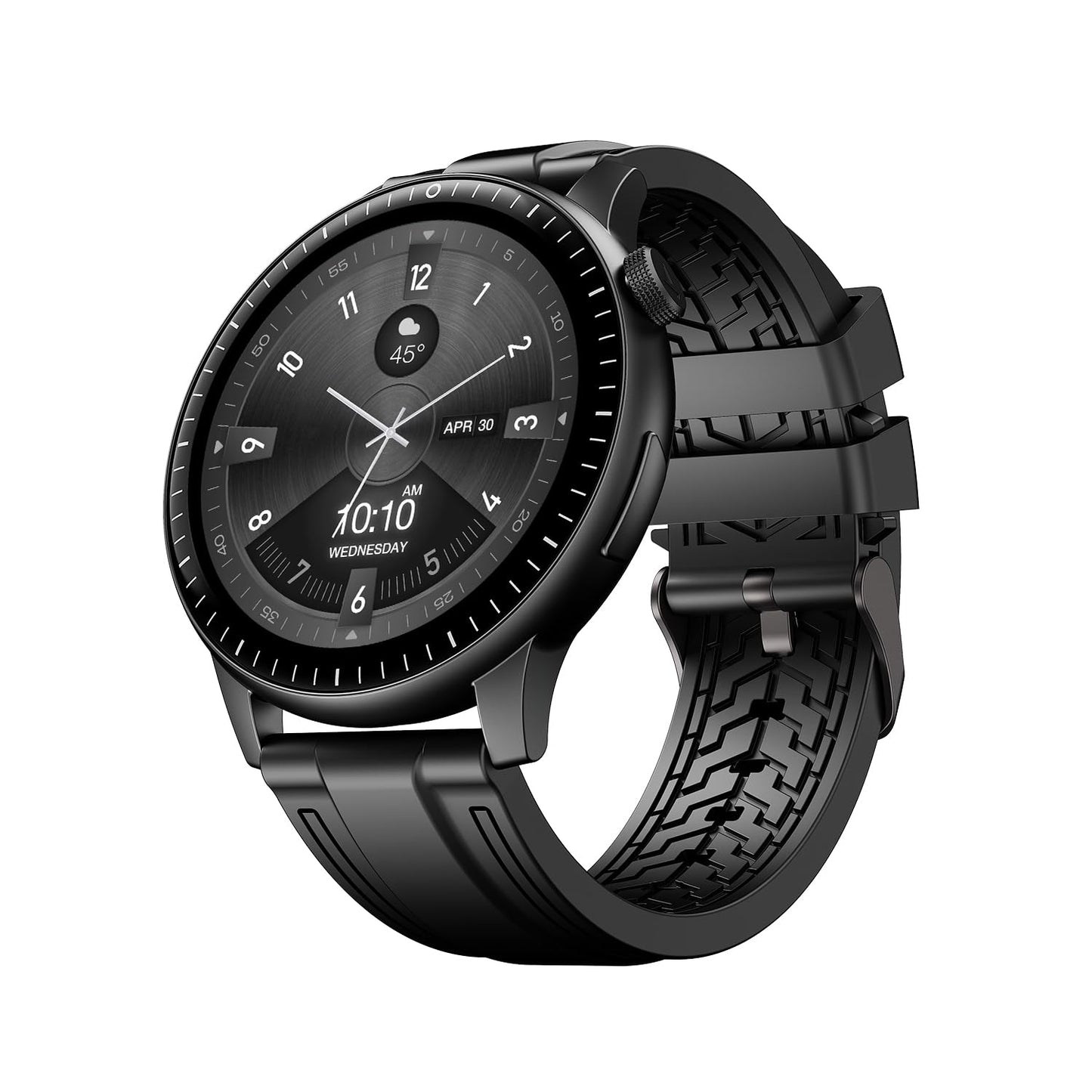 Boat Valour Watch 1 R, AI Smart Habit Builder, 1.43" 3D Immersive AMOLED Display, 1000 nits, Light-Weight Aluminium Build 3 ATM, 10 Days Battery Life, Smart Watches for Man (Obsidian Black)