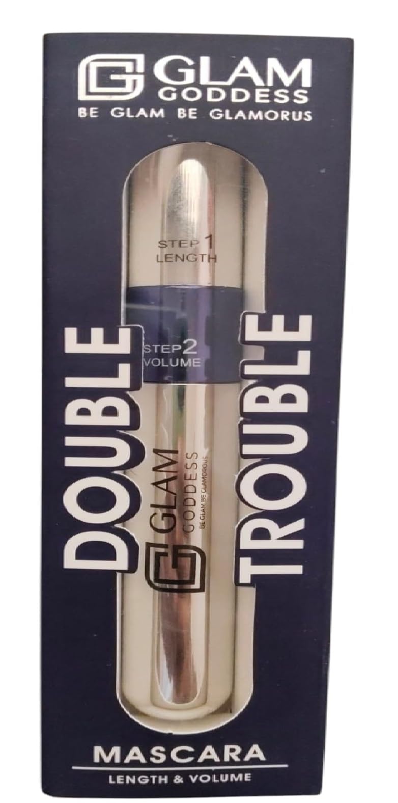 Glam Goddess Double Trouble Volumizing and Lengthening Mascara | 2-in-1 Mascara for Women | Long Lasting (15 ml) (Black)