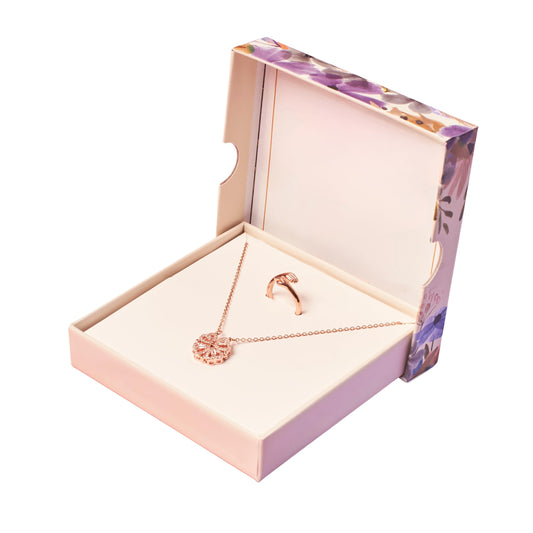 SALTY Anti Tarnish Love Gift Box | Necklace & Ring Jewellery Set for Women | Latest Stylish Minimal Jewelry Sets | Modern Design Aesthetic Accessories | Ideal for Gifting
