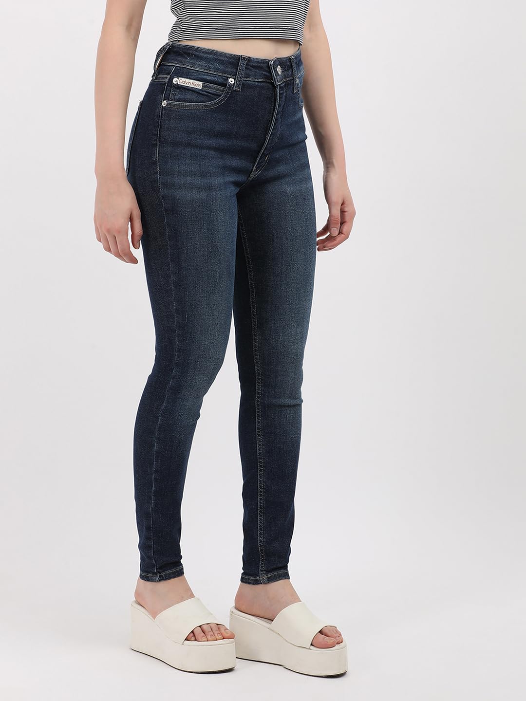Calvin Klein Womens Blue Color Jeans (26)