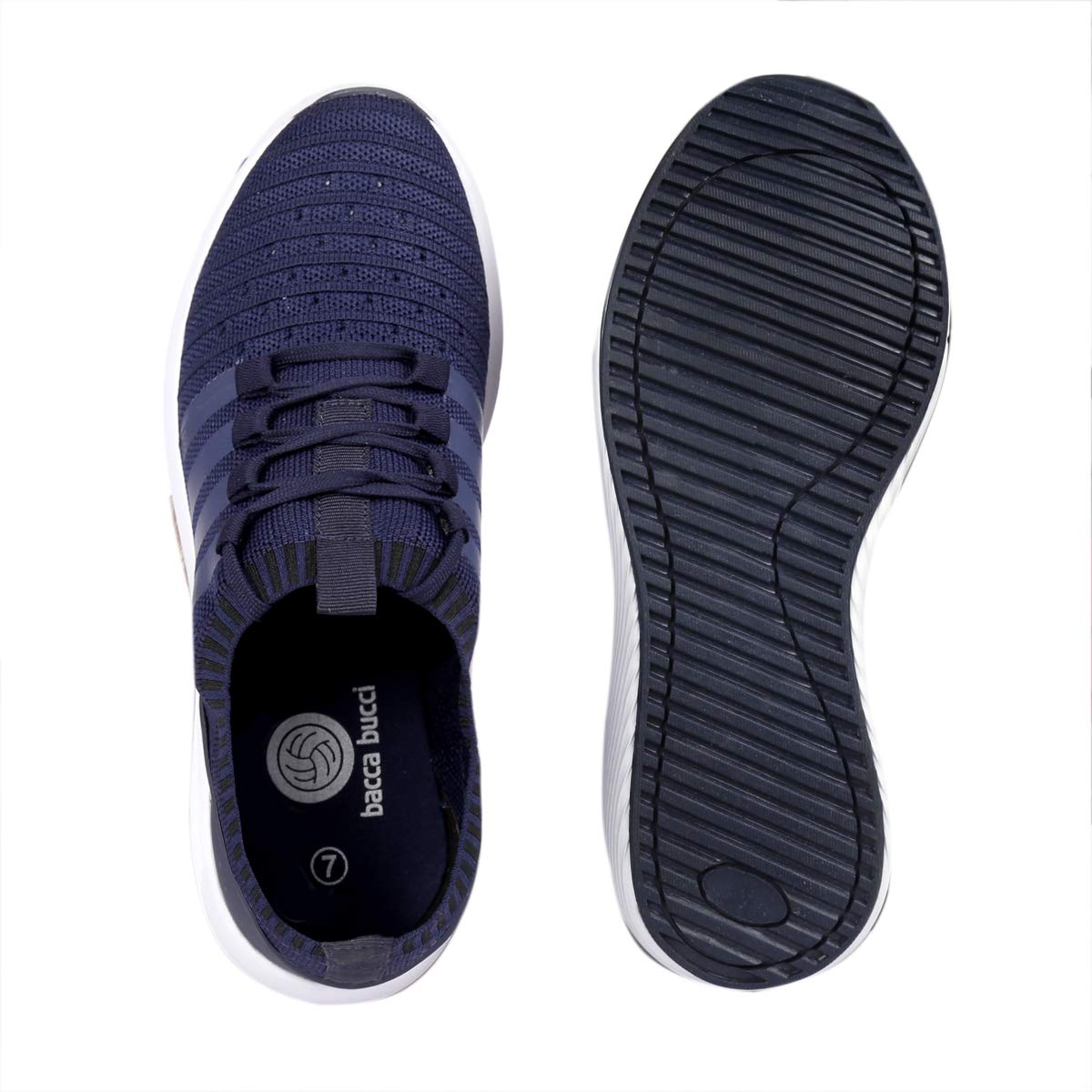 Bacca Bucci® Men's BOOSTIVA Running Shoes, Lightweight Socks Casual Sneakers Workout/Walking Sport Athletic Shoes for Training Jogging & Gyming- Blue, Size UK6