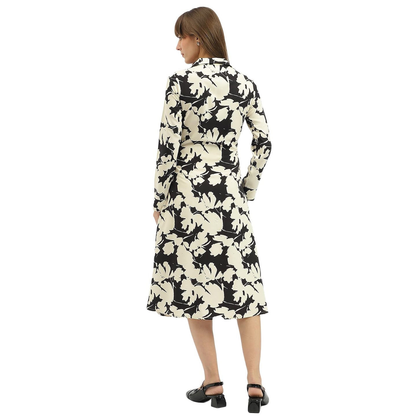 United Colors of Benetton Spread Collar Printed Dress