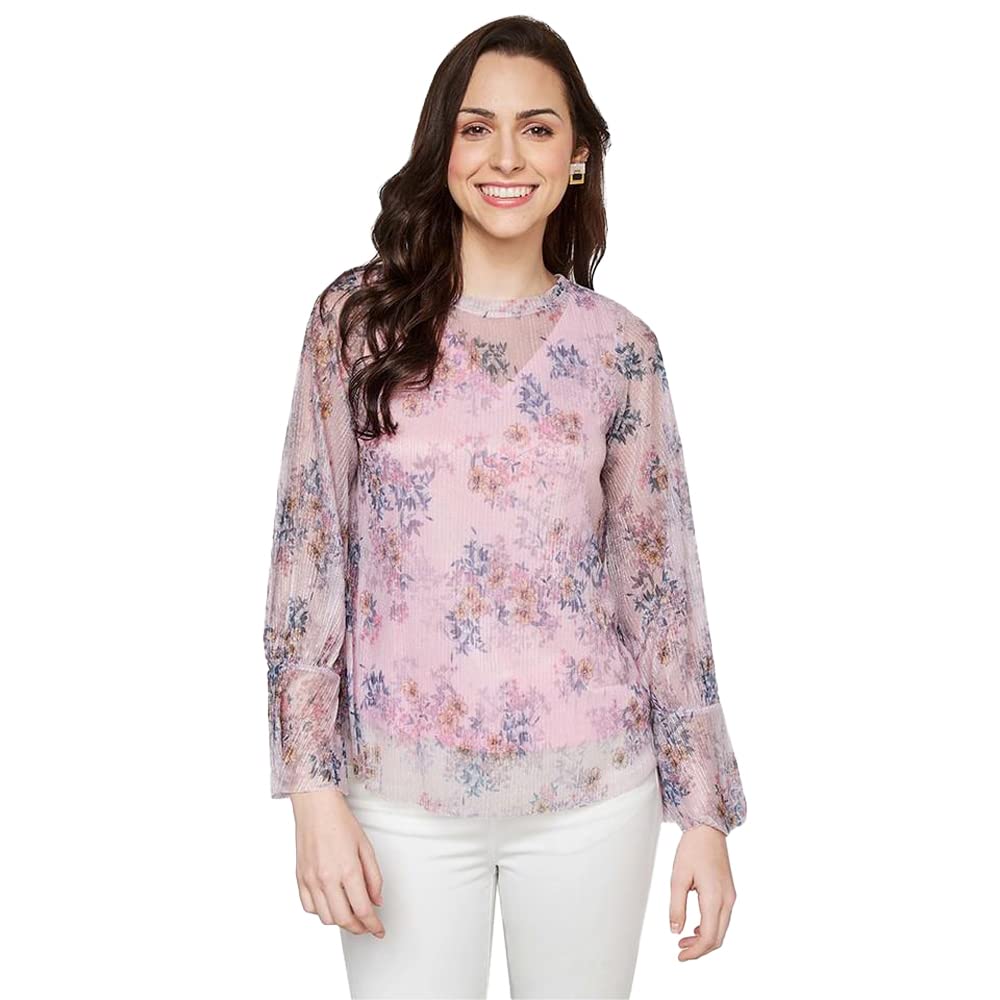 AND Women's Regular Fit Tunic Shirt (FW22AG055TX107_PURPLE M)