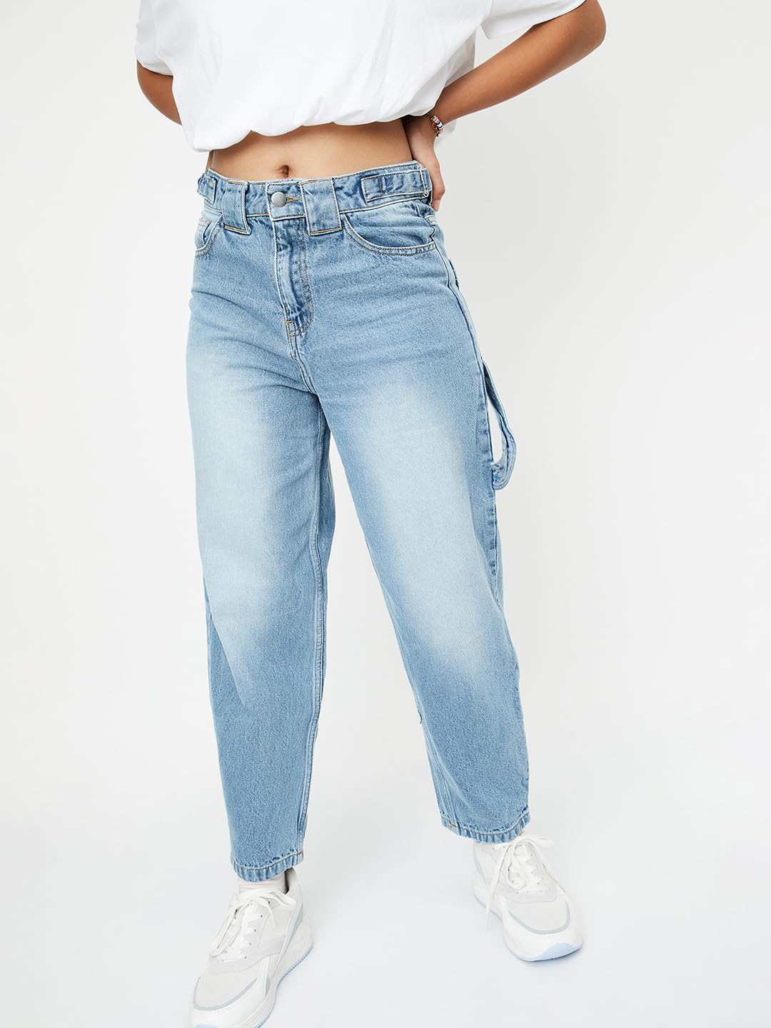 Max Girl's Regular Jeans (P24ETN09_Mid Blue