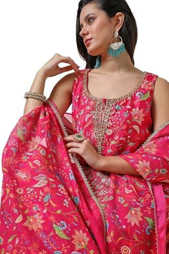 Soch Women's Brasso Salwar Suit (EWA4CD21069A_Fuchsia