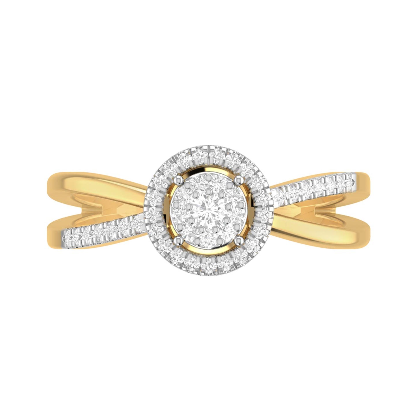 PC Jeweller The Orbicular 18KT Yellow Gold and Diamond Ring for Women