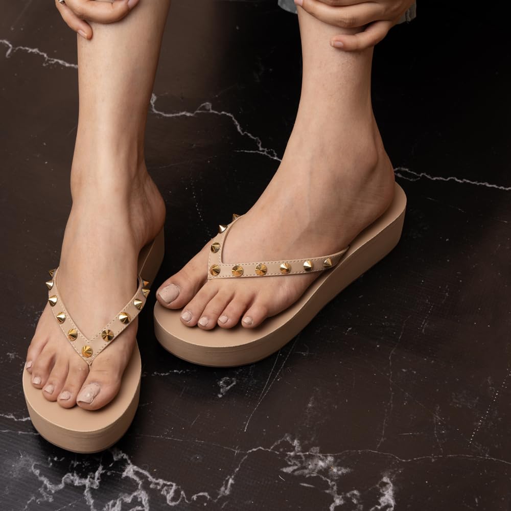 Indifeet - platform heel sandals for women, women's stylish platforms heels, women's latest flatforms wedges, woman comfortable flatform sandal, ladies wedge footwear, beige