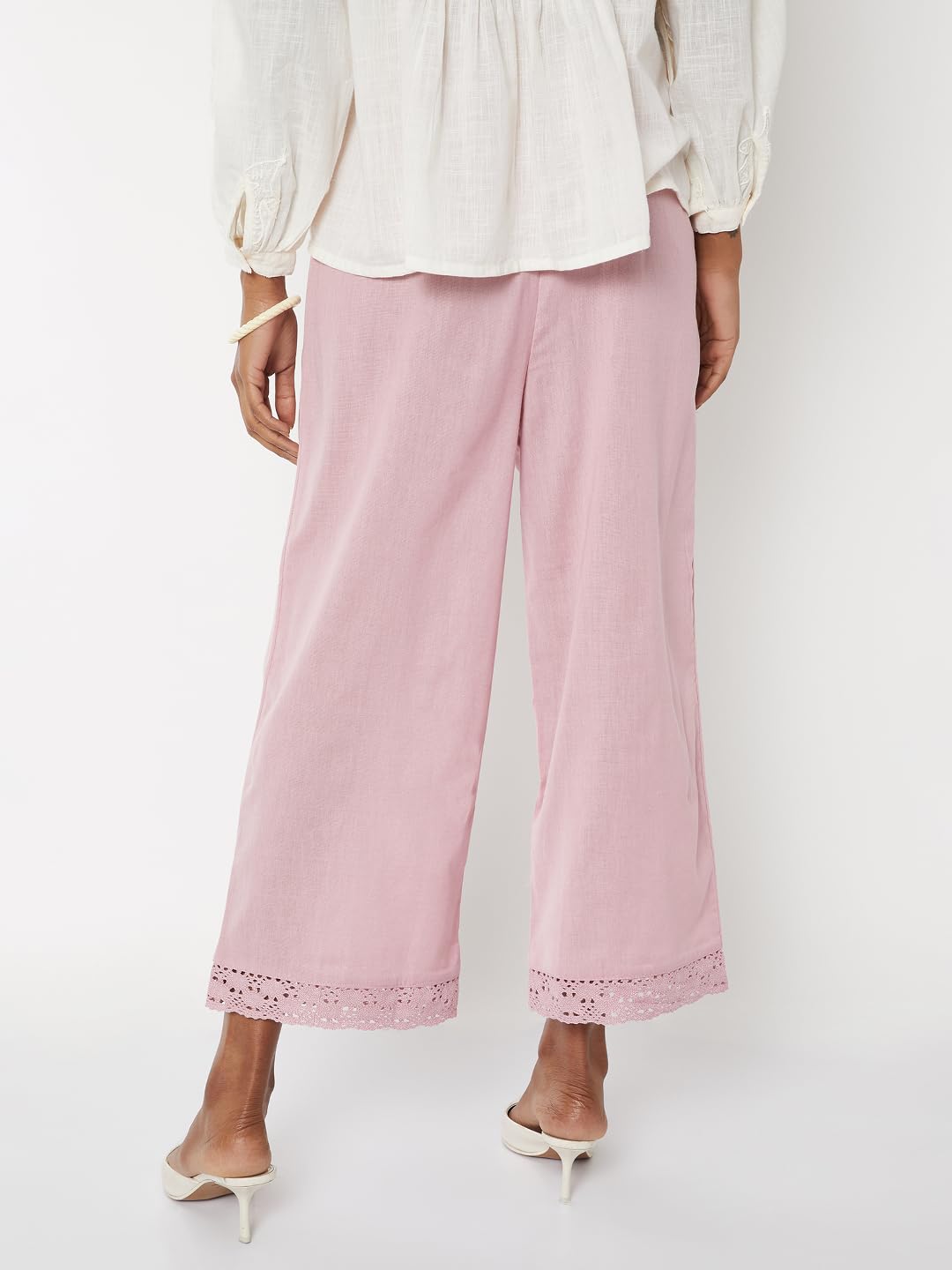 Max Women Lace Hem Palazzos (Purple_M)