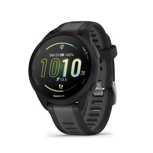 Garmin Forerunner 165, Running Smartwatch with GPS, Colorful AMOLED Display, Training Metrics and Recovery Insights, (Black/Salte Gray)