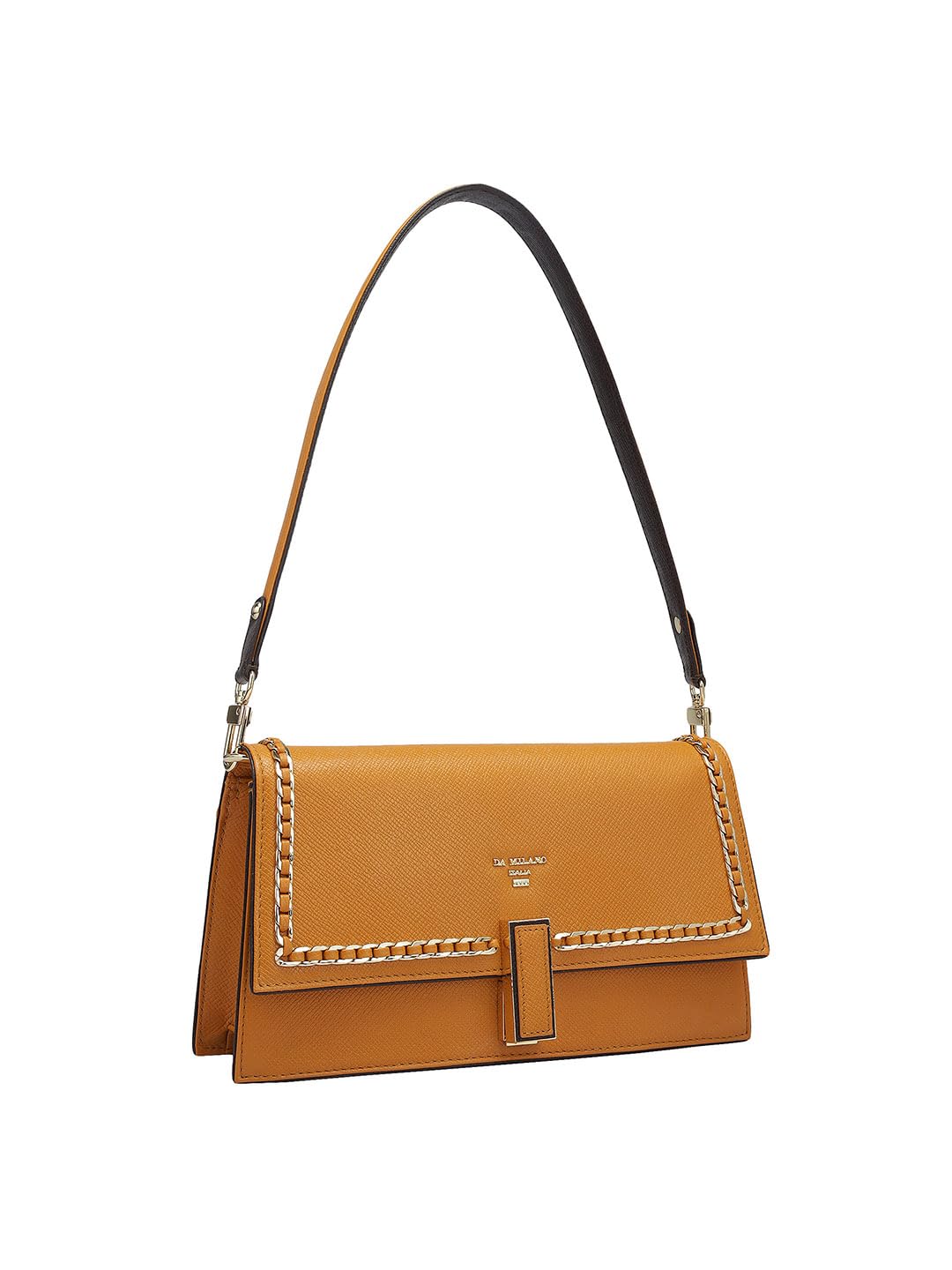 Da Milano Women's Leather Shoulder Bag - Orange