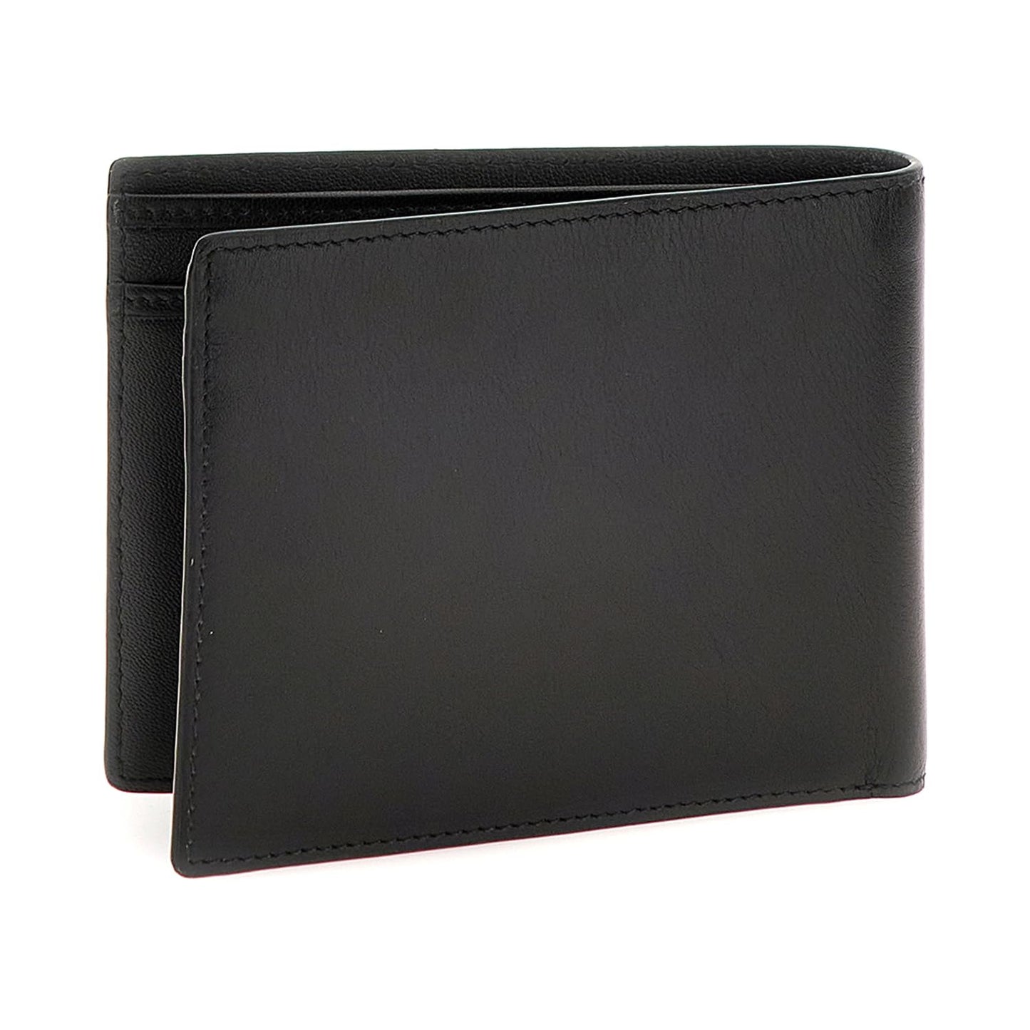 GUESS Black Solid Leather New Boston Bi-Fold Wallets