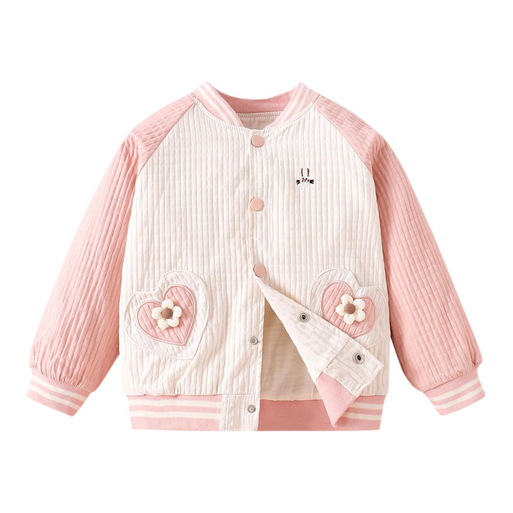 Hopscotch Girls Polyester Waist Length Jackets in White Color For Ages 3-4 Years