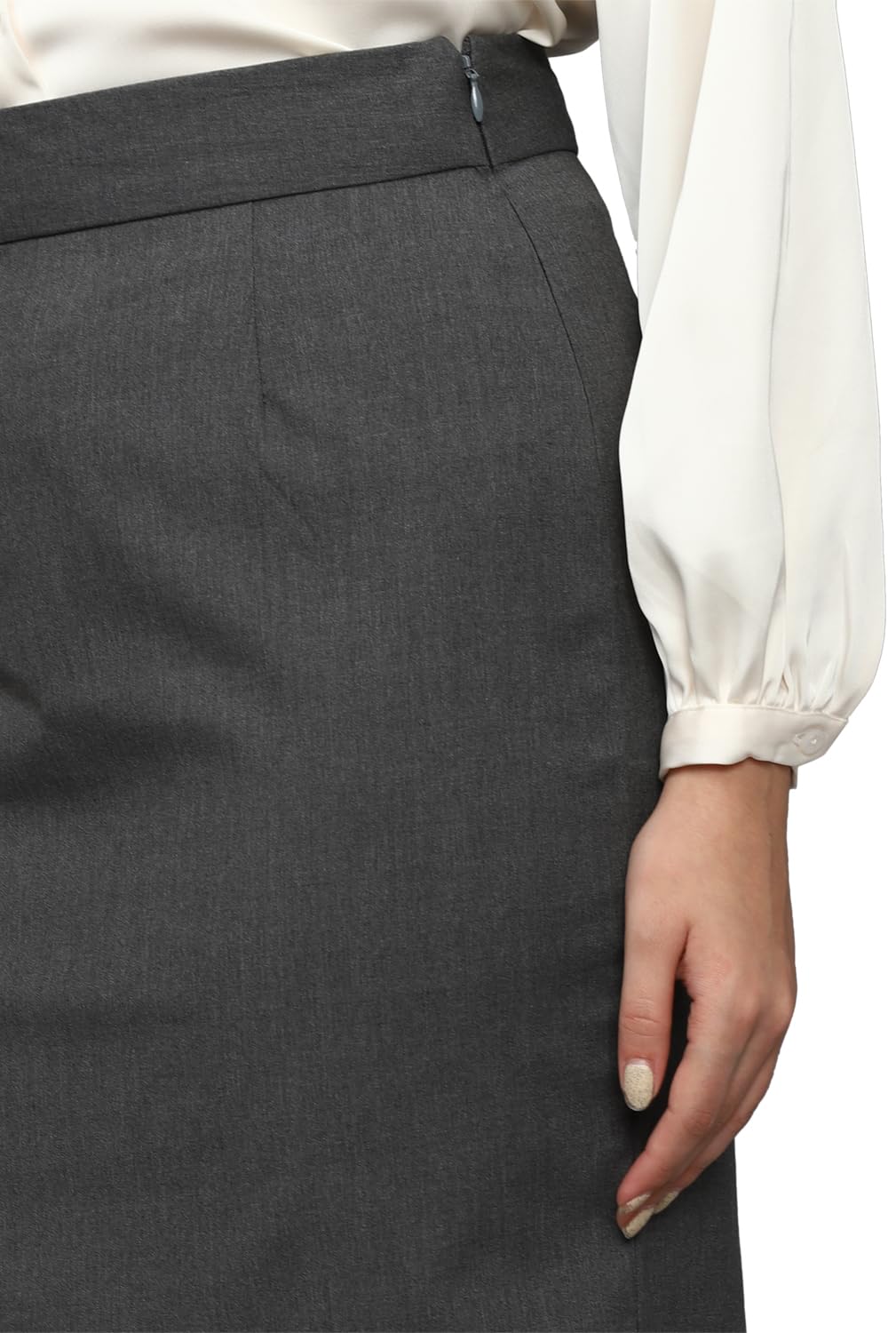 Allen Solly Polyester Blend Western Skirt Grey