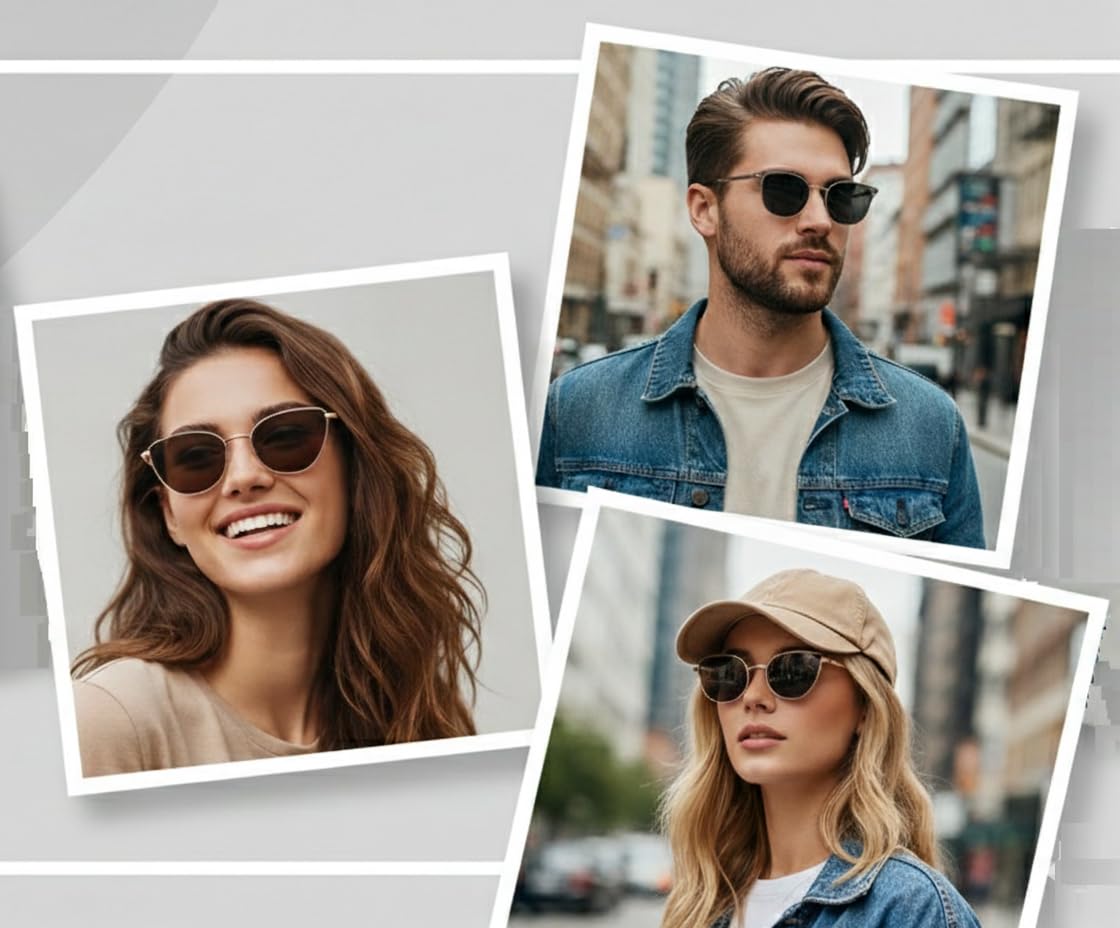 Roshfort Retro Diamond Cateye Sunglasses Featuring small metal frames and Non-polarized lenses UV Protection for Men & women.