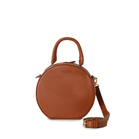 Haute Sauce Women round tan structured bag (HSHB1238)