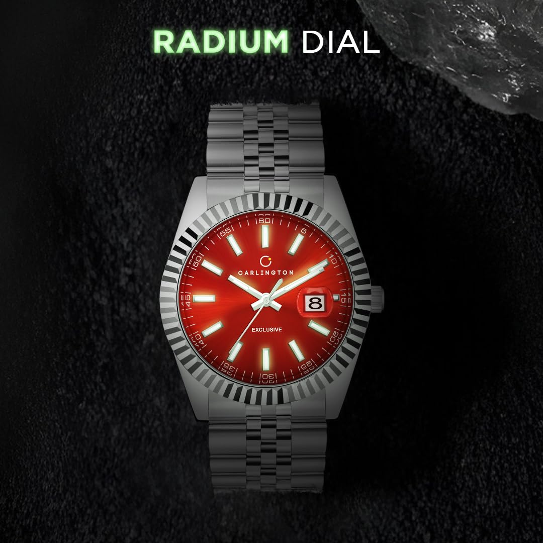 Carlington Analog Men's Watch with Stainless Steel Chain Strap, Multi-Color Dial Options, Premium Gift Watch for Men – Stylish Casual & Formal Wrist Watch - CT 8811