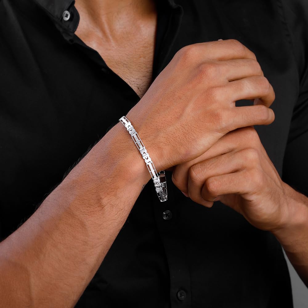 GIVA 925 Silver Swagger Bracelet For Him, Adjustable | Gifts for Men and Boys | With Certificate of Authenticity and 925 Stamp | 6 Months Warranty*