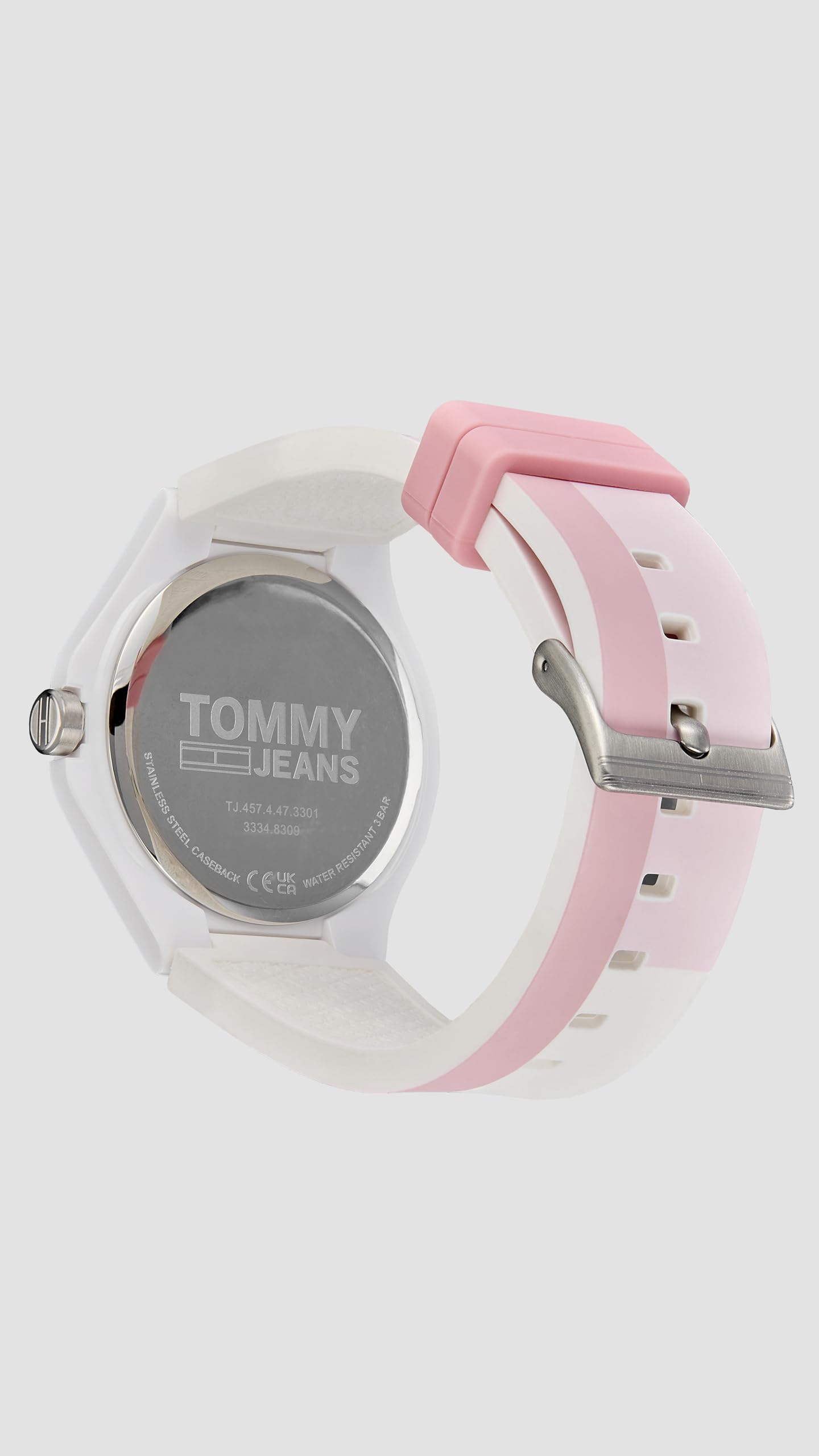 Tommy Hilfiger Berlin Quartz Pink Dial White Silicone Strap Analog Watch for Unisex