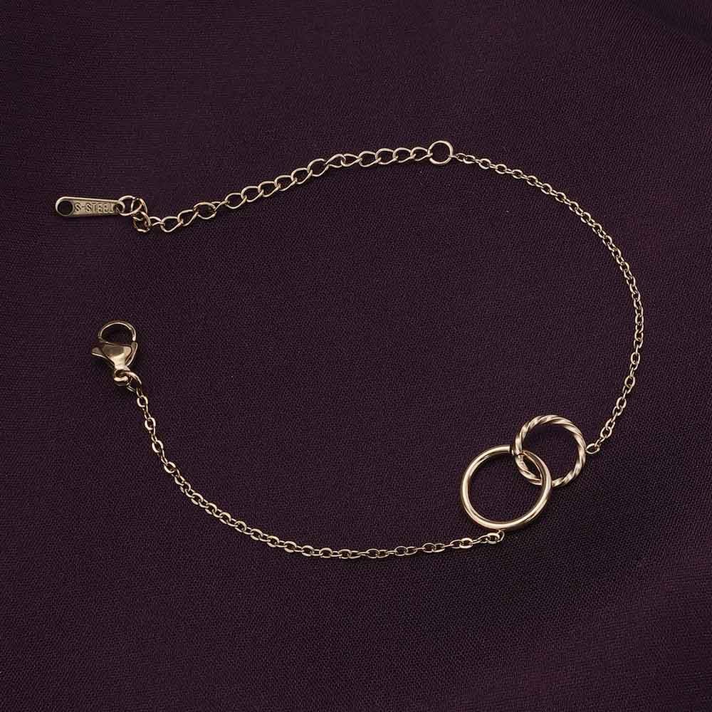 PALMONAS Double Rings Bracelet for Women - Gift for Girls & Women | Waterproof & Anti-Tarnish Bracelet