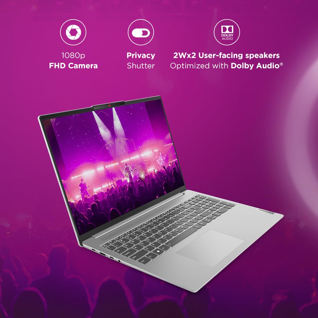 Lenovo IdeaPad Slim 5 12th Gen Intel Core i5 12450H 16" (40.6cm) WUXGA+ IPS Laptop (16GB/512GB SSD/Win 11/Office 2021/Backlit KB/FHD Camera/Alexa/3 Month Game Pass/Cloud Grey/1.89Kg), 83BG000PIN
