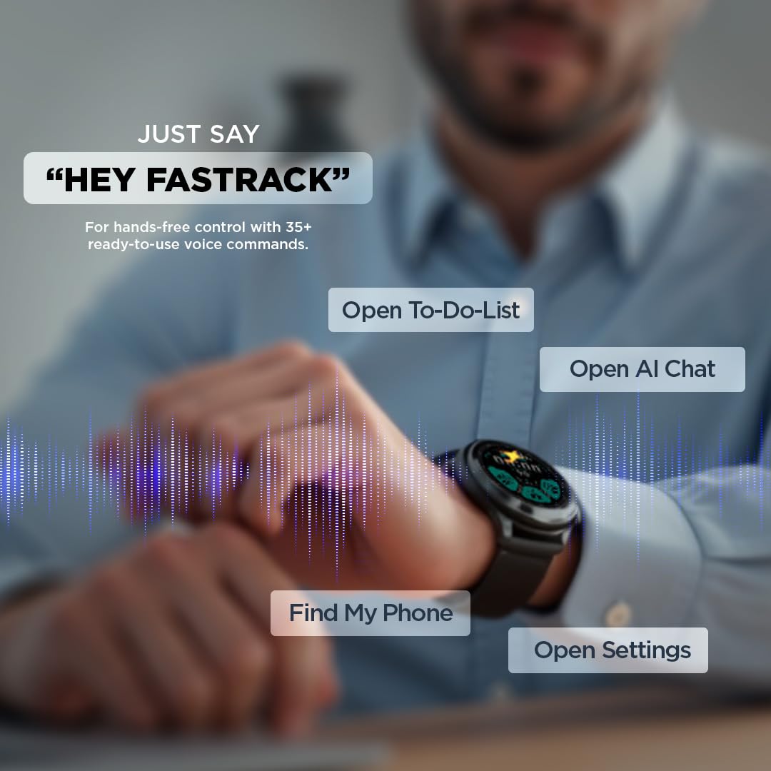 Fastrack VOX Pro Smart Watch with Offline Voice Commands,to-Do List, Rotary Crown, 1.38” TFT Display, BT Calling, 24/7 Health Suite, SpO2, HRM, Sleep Tracking, IP68 Water Resistant - Leafy Sage