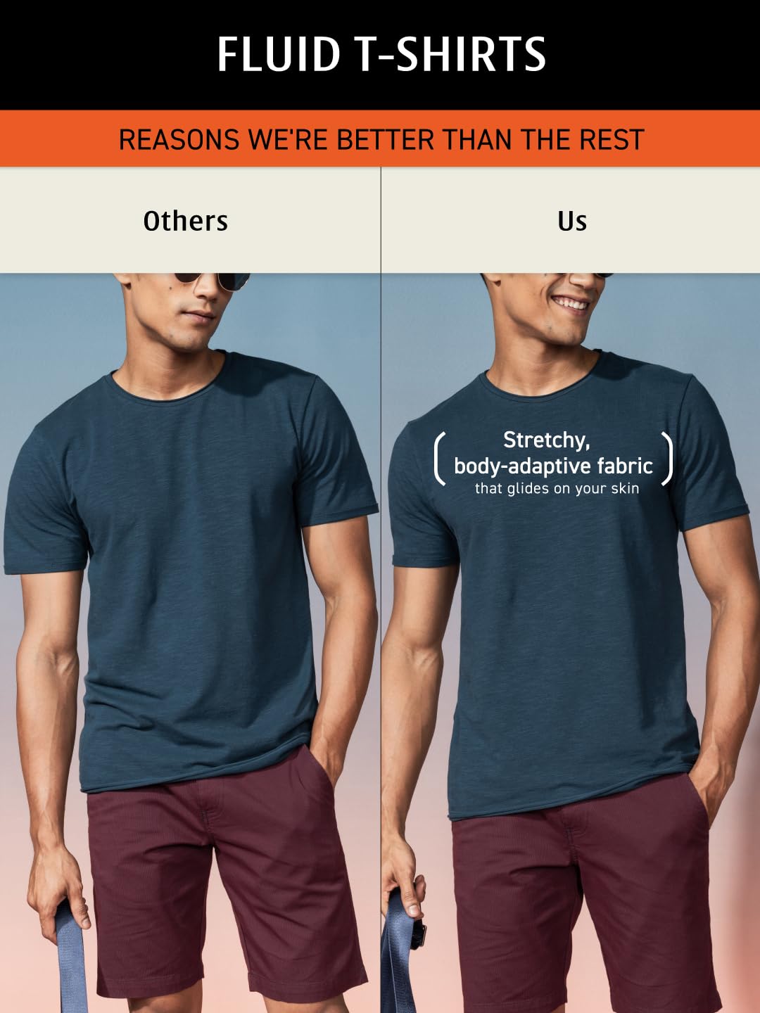 DAMENSCH Men’s Fluid Casual Solid Monochrome Elemental Tees- Mineral Maroon- Large