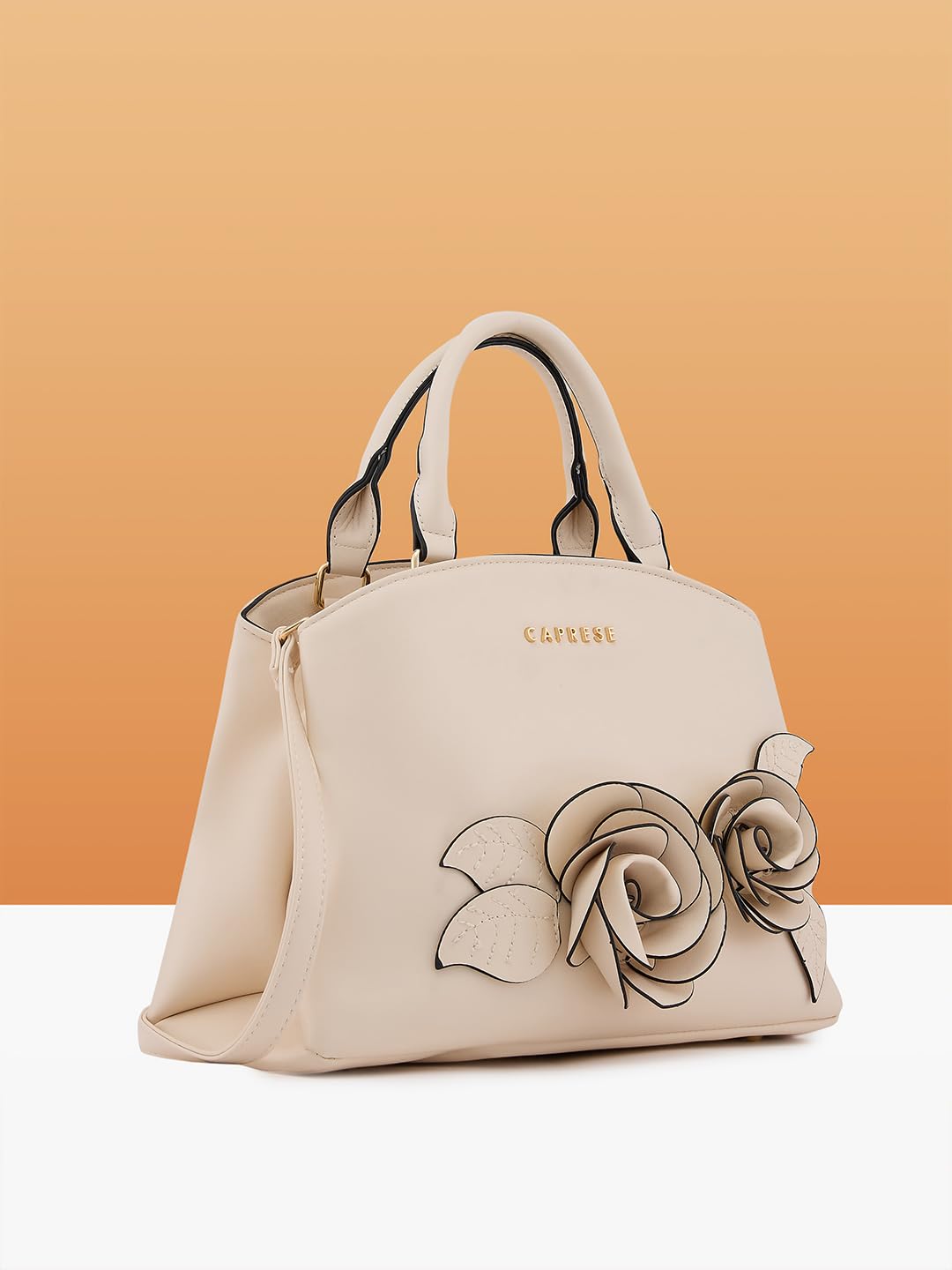 Caprese Bloom Satchel Small Off White Bag for Women with Adjustable & Detachable Strap|Versatile Shoulder, Crossbody Bag for Work, Travel, and Everyday Use, Spacious with Multiple Compartments