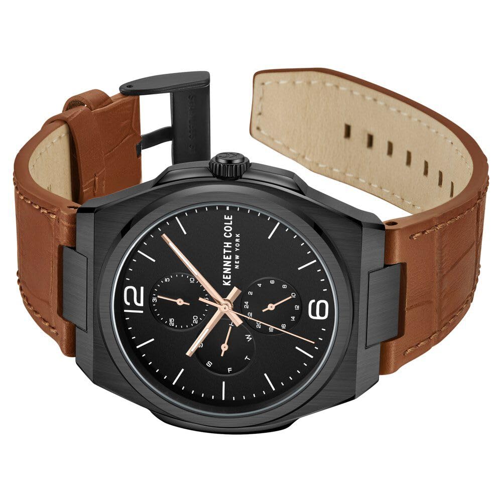 Kenneth Cole Quartz Multifunction Black Dial Watch for Men-KCWGF0016201MN