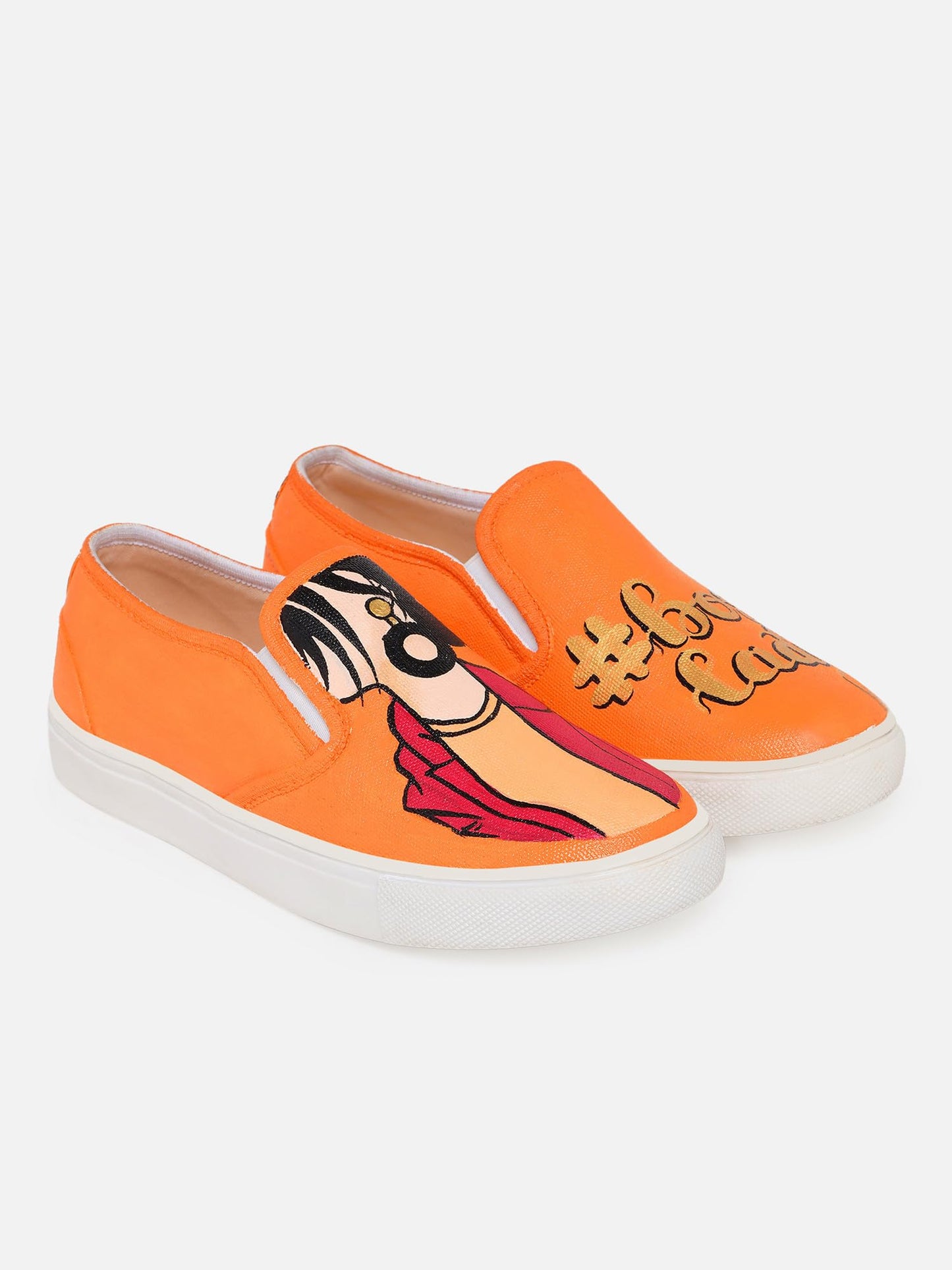 THE QUIRKY NAARI Boss Lady Slipons - Orange for The Boss Lady in You | Orange