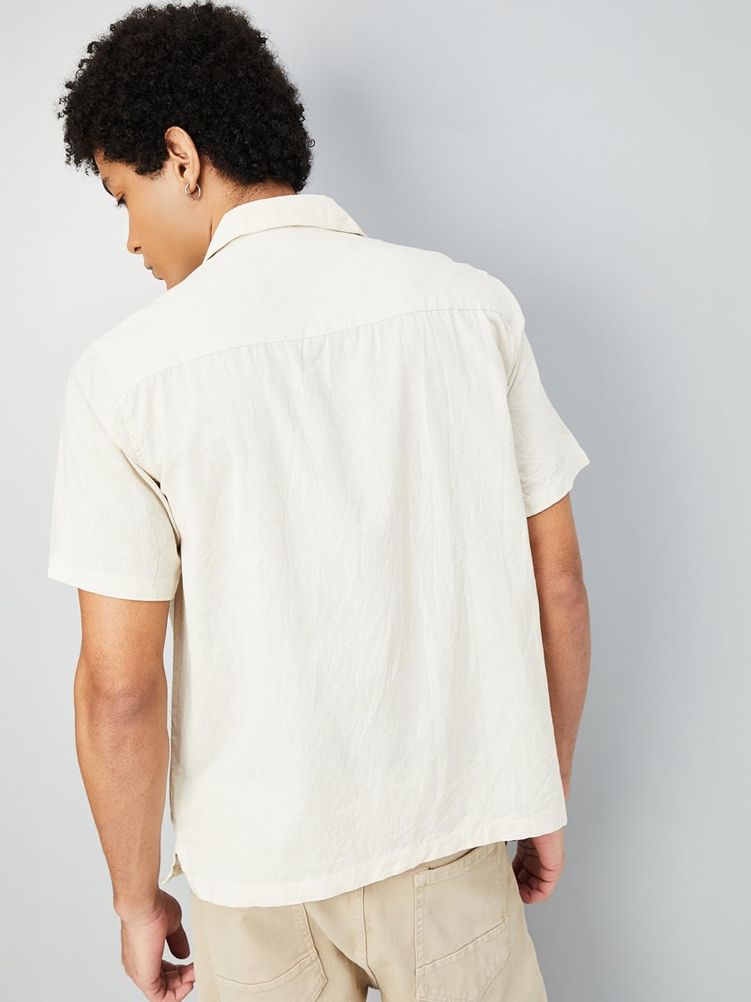 Max Men Slim Fit Embroidered Short Kurta (Off White_S)