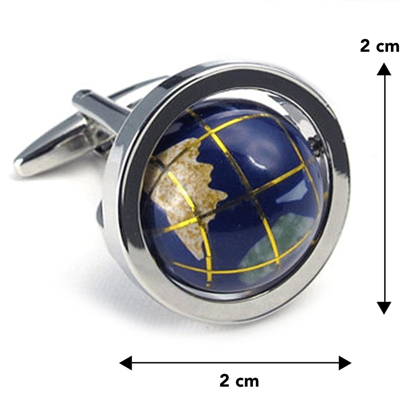 Peora Really Spins Globe Earth Blue Formal Cuff Links Cufflinks Set Valentine Gifts for Men