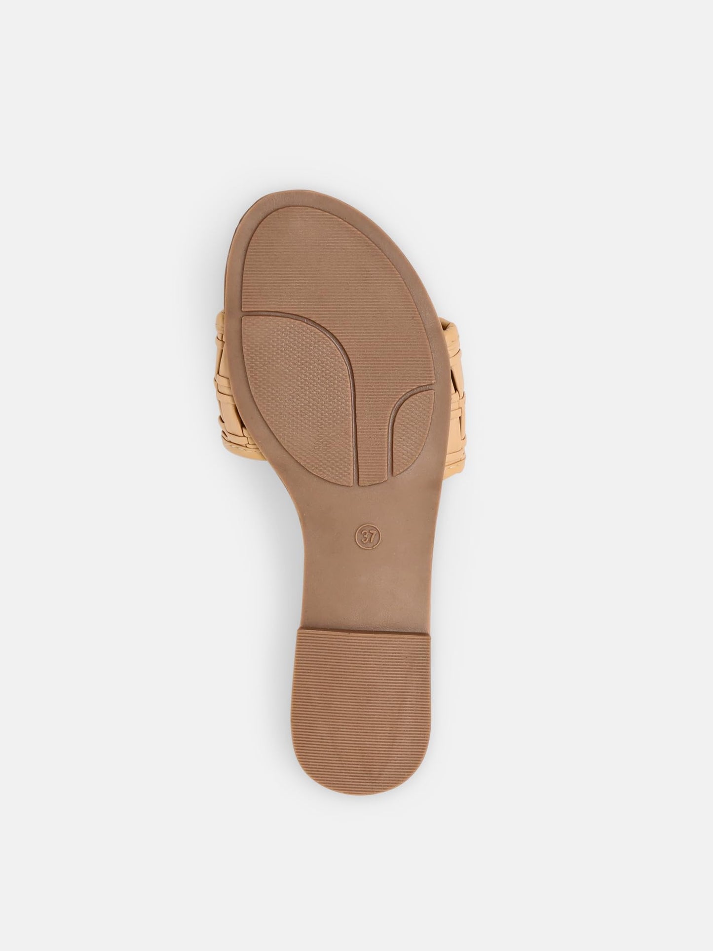 KENNETH COLE Women's Flat Slide Sandal | Synthetic | Basket Weave Strap, Open Toe | Beige, UK9