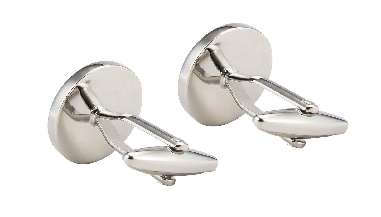 Knighthood Grey Carbon Fibre Screw Down Cufflinks for men