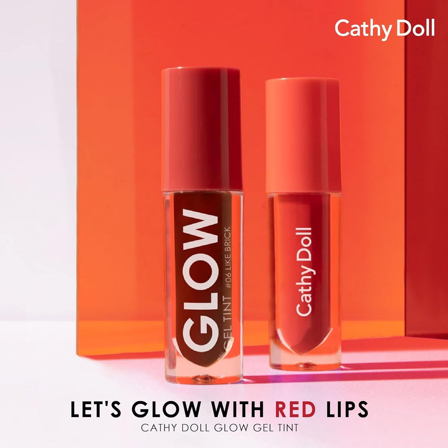 Bae Beaute Cathy Doll Glow Gel Lip Cheek Tint | Infused with Vitamin C & E for Nourishment & Protection | Long-Lasting, High-Pigmented with Cherry Scent | Thailand Imported | 08 Sassy red