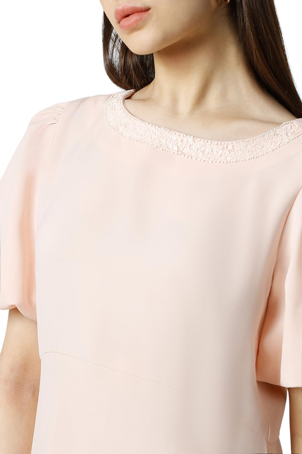 Van Heusen Women's Polyester Asymmetrical Mid-Thigh Length Dress (VWDRERGFC66097_Pink