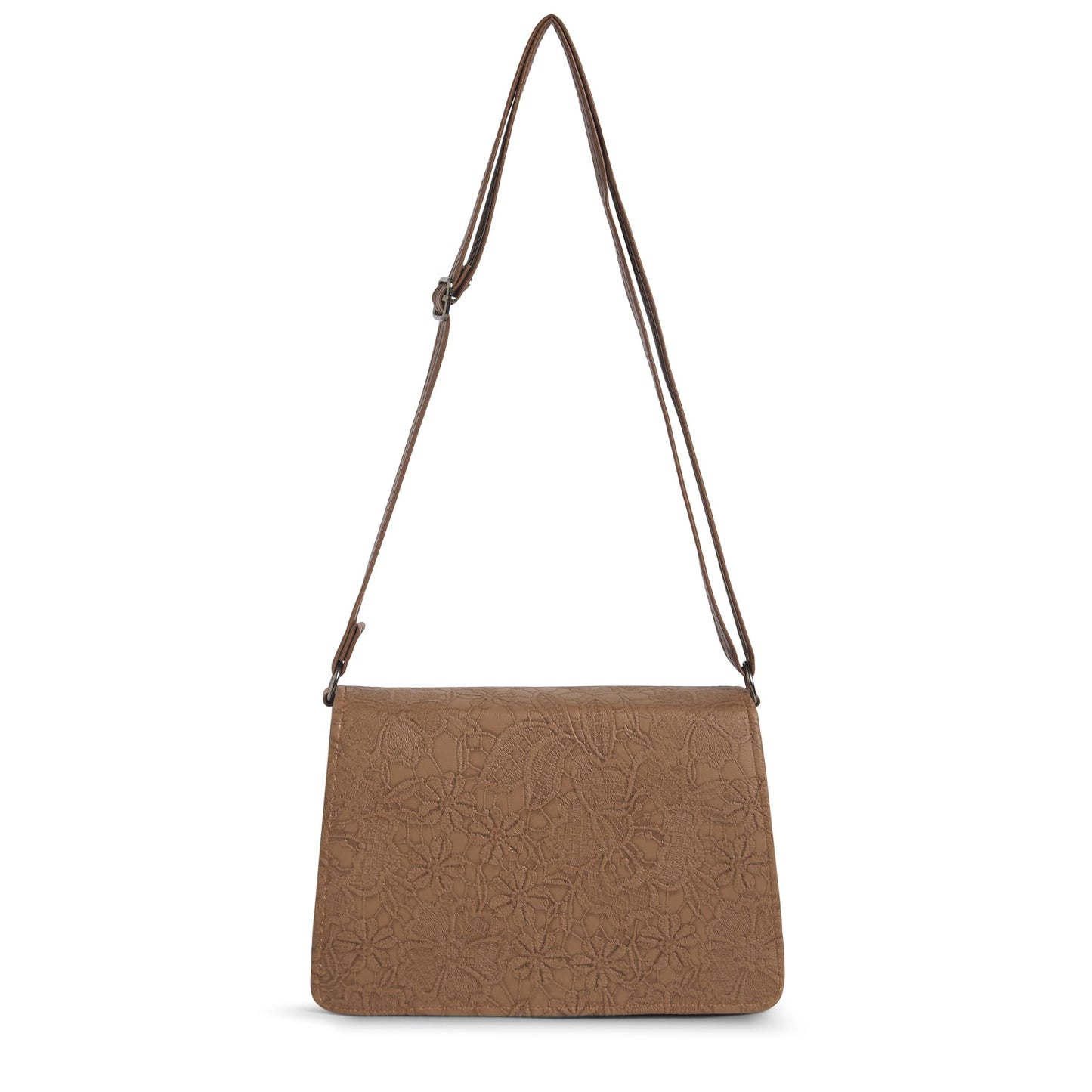 Caprese Flowy Medium Sling Bag for Women with Adjustable Strap & Magnetic Button Closure for Comfortable Wear | Versatile Handbag for Everyday Use, Travel, and Special Occasions (Brown)