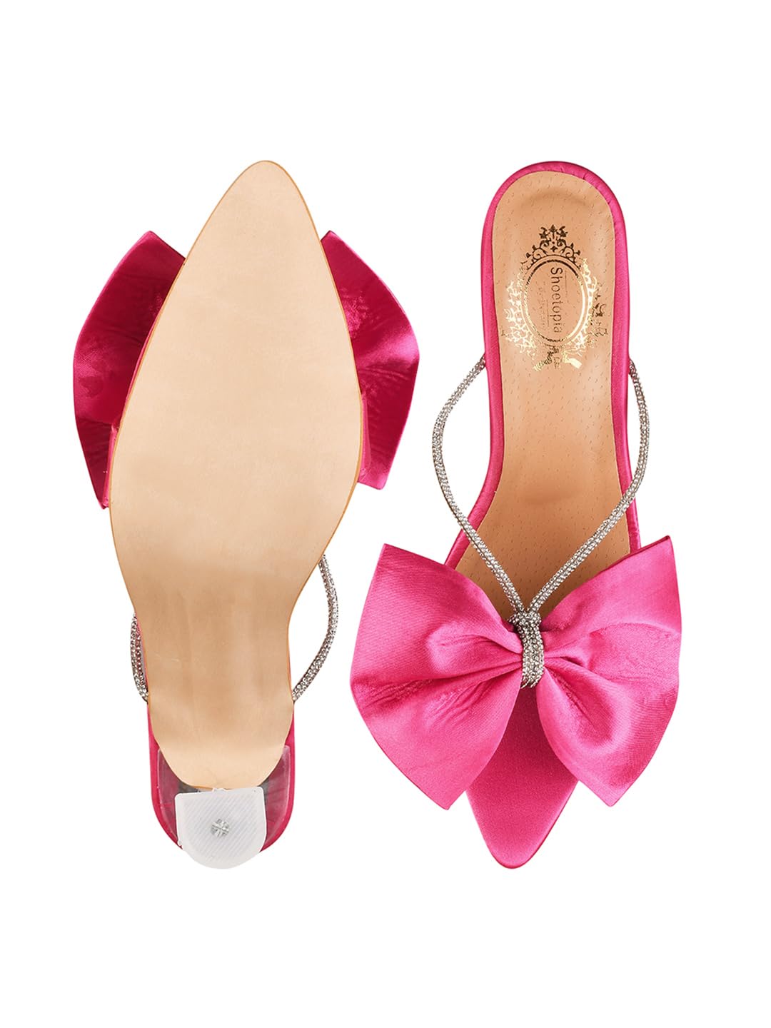 Do Bhai Stylish Western Embellished Pink Heels For Women & Girls/UK7