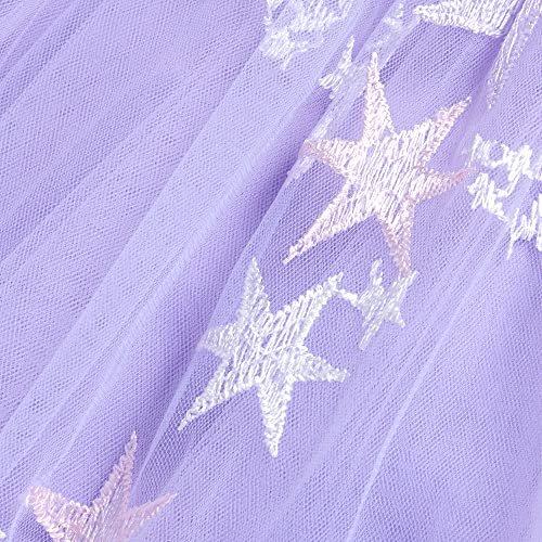 Hopscotch Girls Fit And Flare Knee-Length 0 Party Dresses in Lavender Color for Ages 6-7 Years