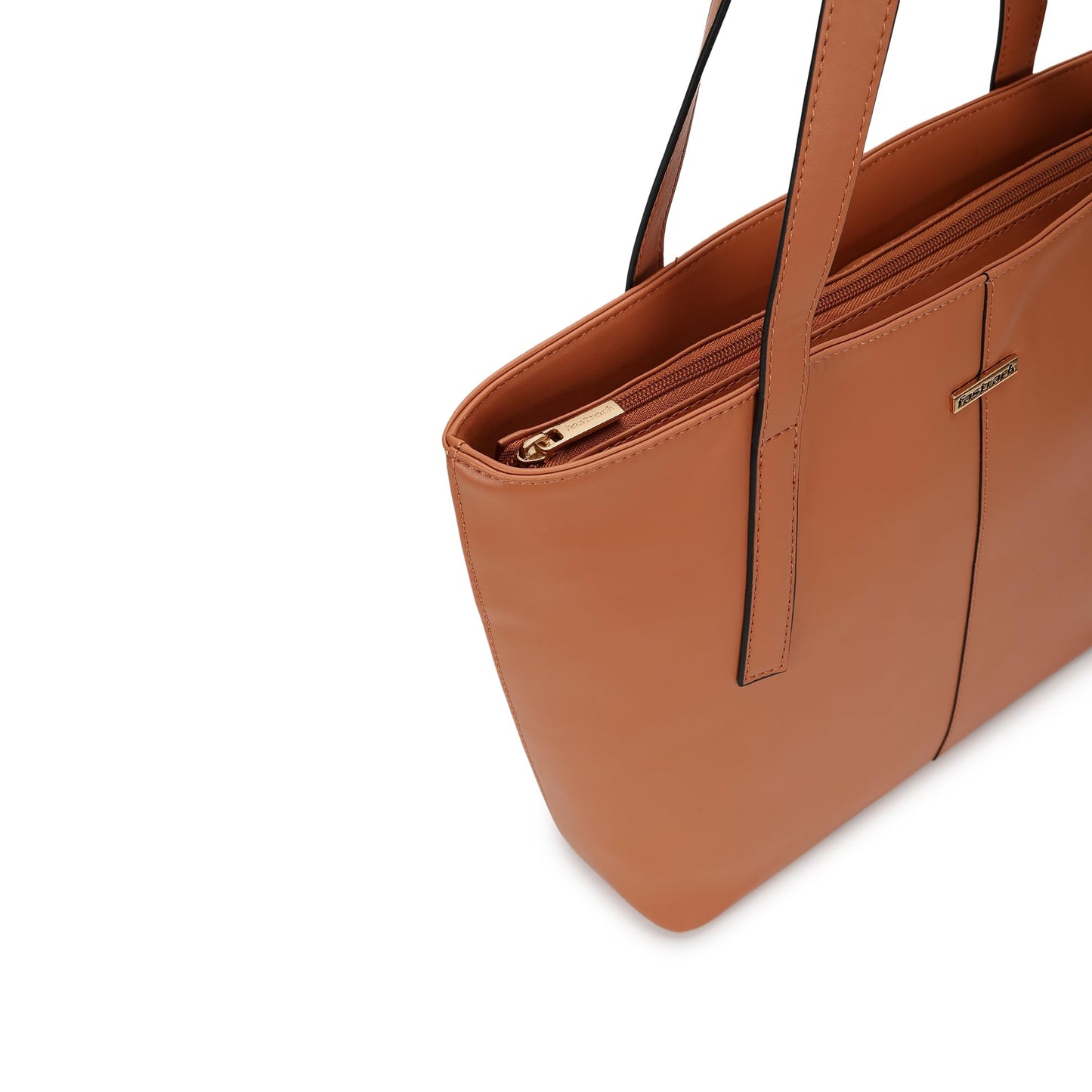 Fastrack Structured Solid Tote Bag for Women, Girls and Ladies with Top Zipper Closure | | Fits Upto 14" Laptop | Totes for Daily Office Use | Ladies Purse Handbag | Totes for Casual Carry