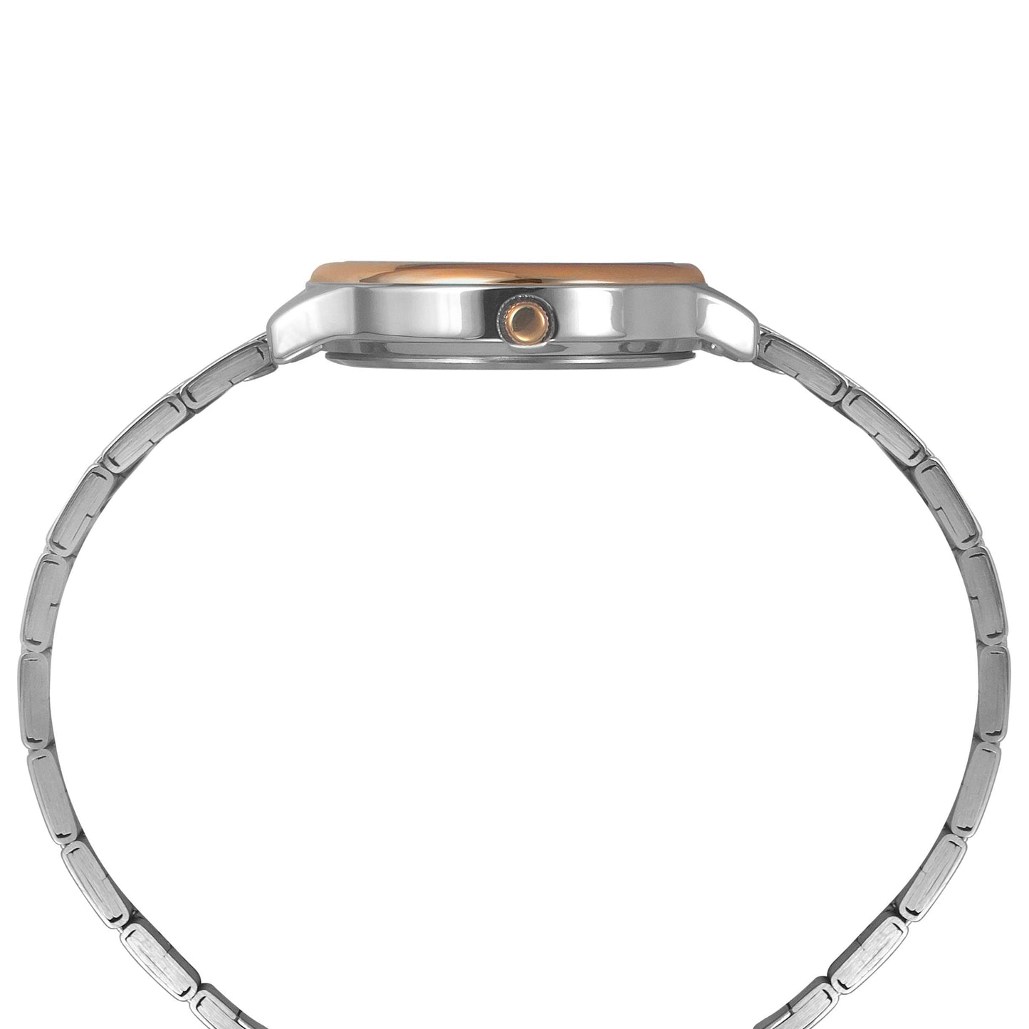 TIMEX Analog Watch for Women with White Round Dial & Two Tone Stainless Steel Bracelet Band Water Resistant Women's Wrist Watches - TWTL121SMU03