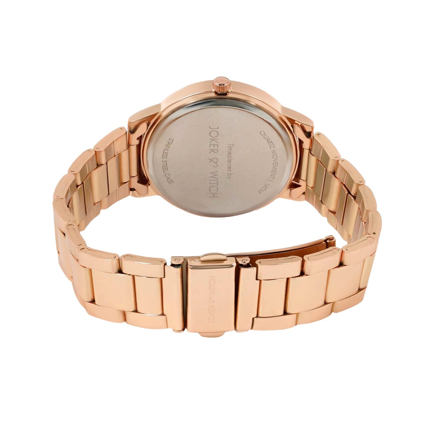 Joker & Witch Midnight Black Dial Rose Gold Stainless Steel Analogue Watch for Women