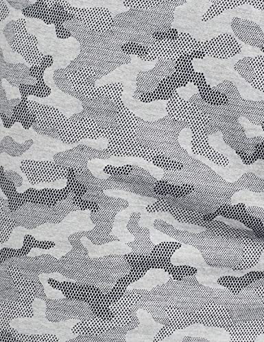 Van Heusen Men Sport Camo Print Knit Shorts - Drawstring Waist, Ultra Soft_70015_Grey Melange AOP_L